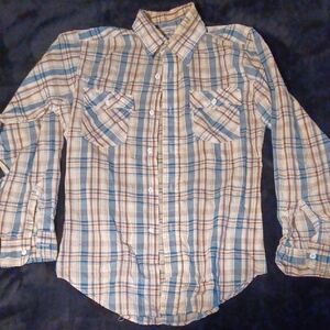 Vtg 90s Levi Strauss Two Horse Plaid Button Down - M